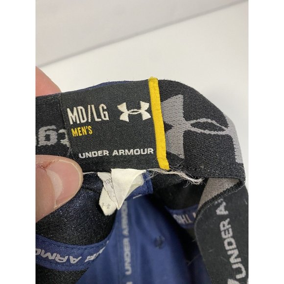 Under Armour Men's MD/LG Fitted Hat Baseball Cap Navy Blue - Picture 4 of 5